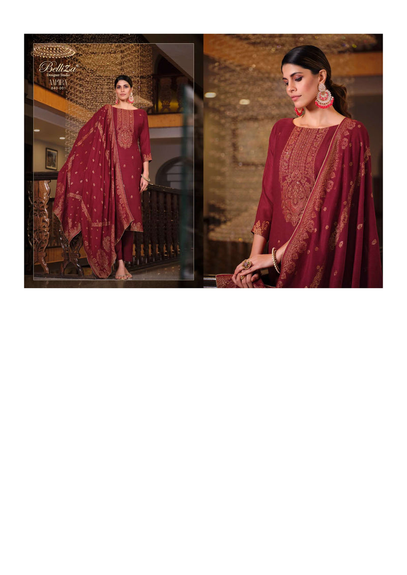 Belliza Designer Studio Aamira Pashmina Jaquard Festiv Wear Suit