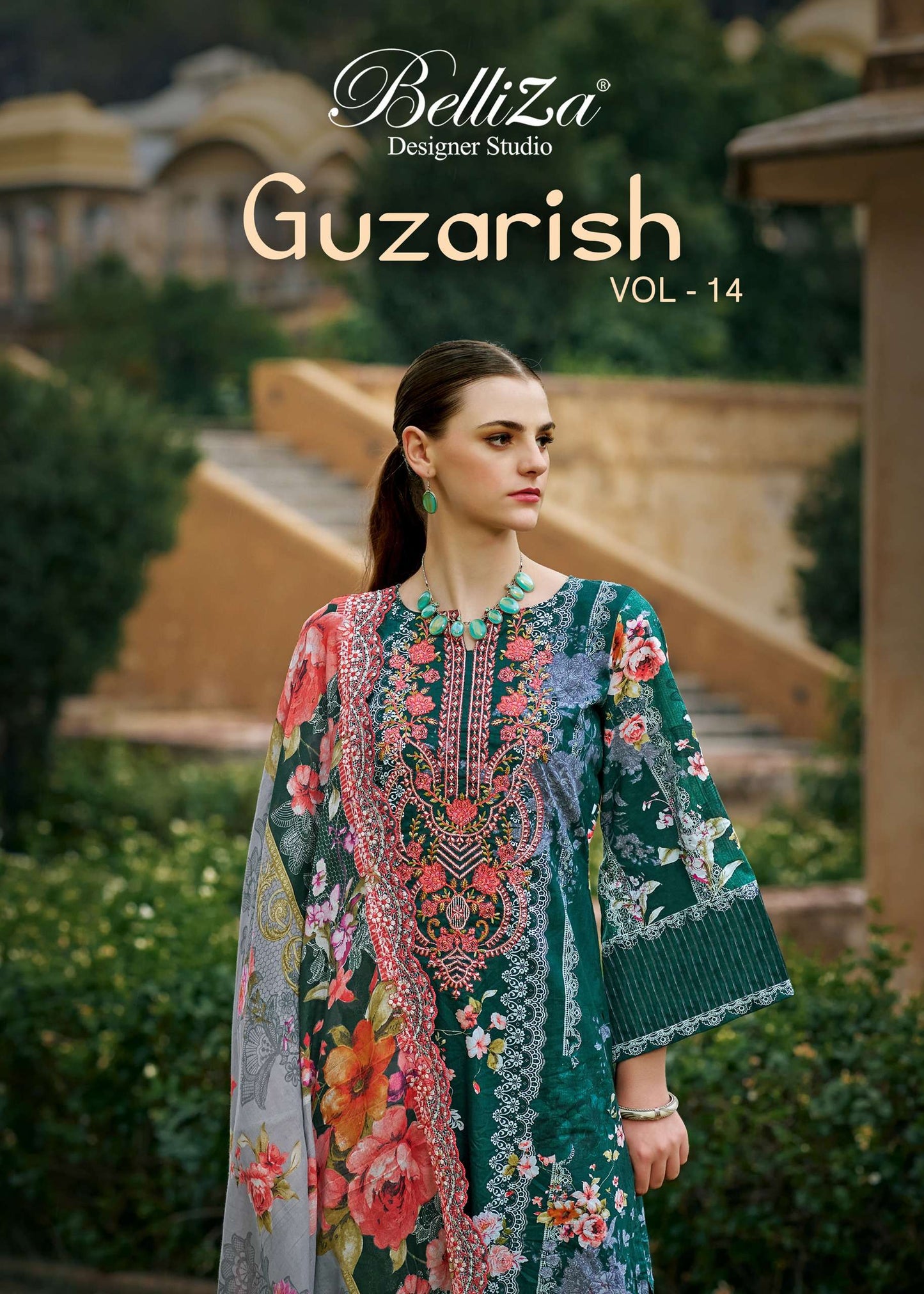 Belliza Designer Studio Guzarish Vol 14 Cotton Exclusive Embroidery Work Salwar Suit