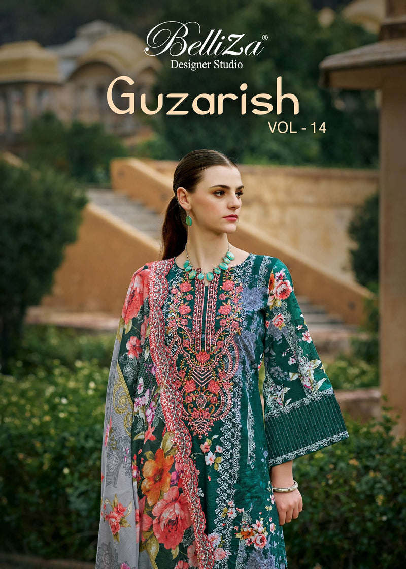 Belliza Designer Studio Guzarish Vol 14 Cotton Exclusive Embroidery Work Salwar Suit