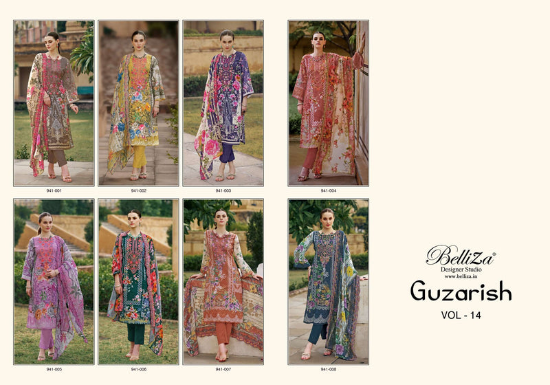 Belliza Designer Studio Guzarish Vol 14 Cotton Exclusive Embroidery Work Salwar Suit