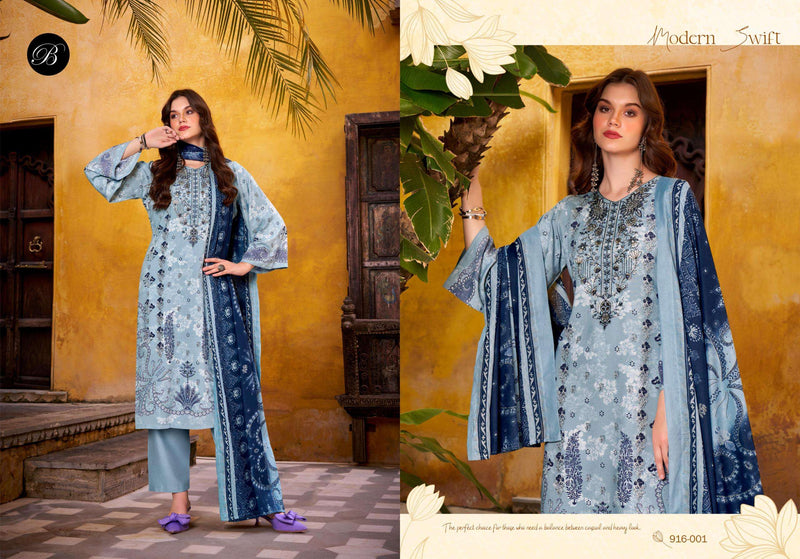 Belliza Naira Vol 123 Elegant Digital Print & Embroidered Cotton Suits