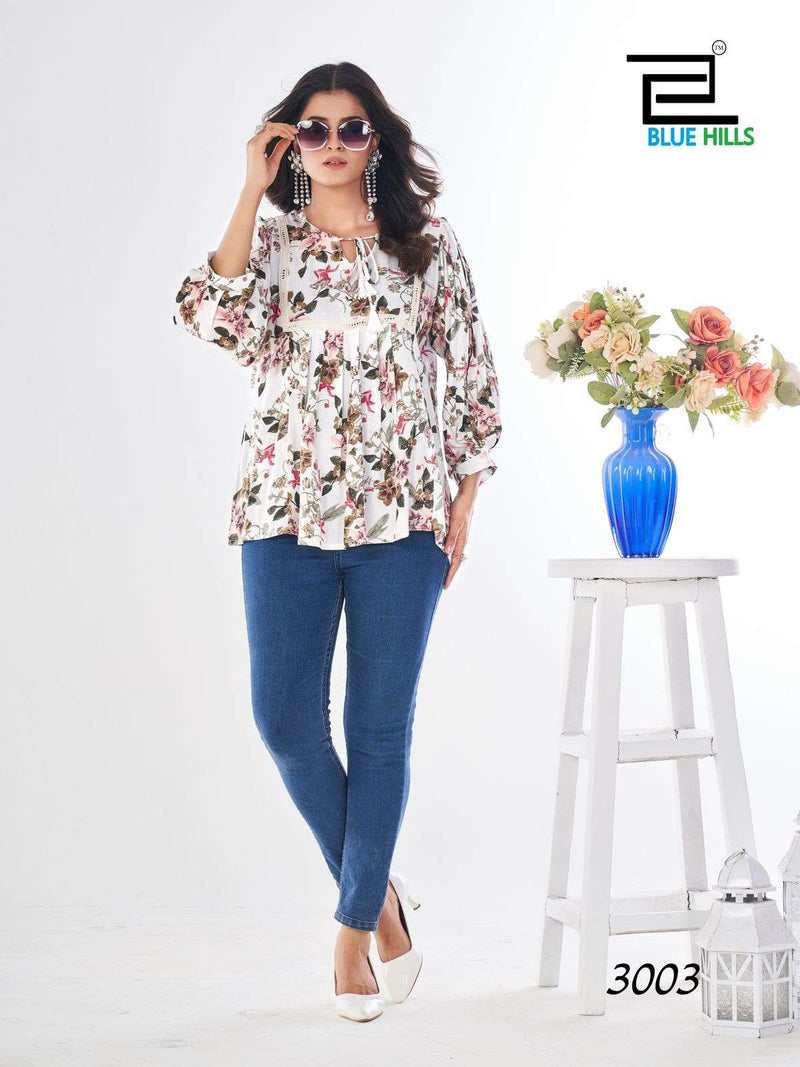 Blue Hills Cappuccino Vol 3 Rayon Print Fancy Daily Wear Top