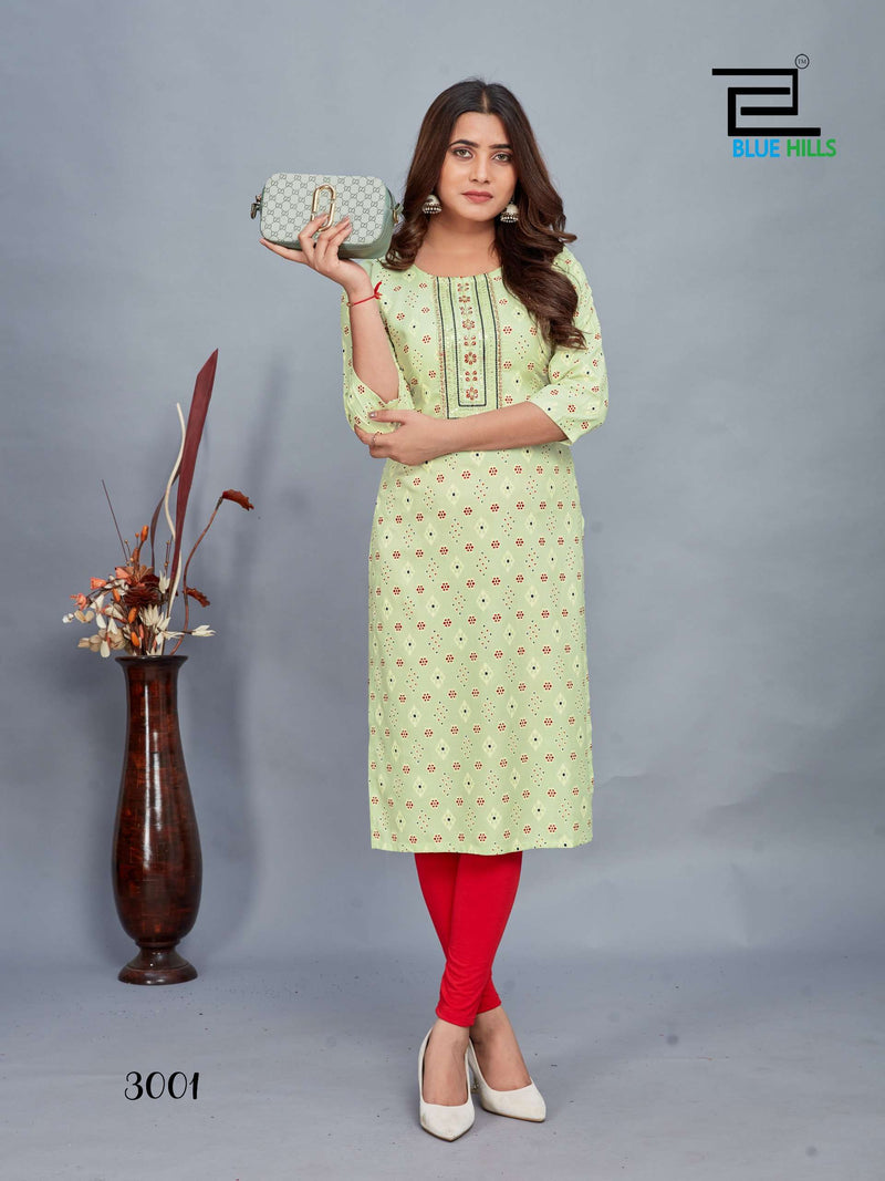 Blue Hills Dream Vol 3 Rayon Fancy Kurti Set