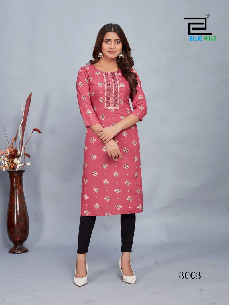 Blue Hills Dream Vol 3 Rayon Fancy Kurti Set