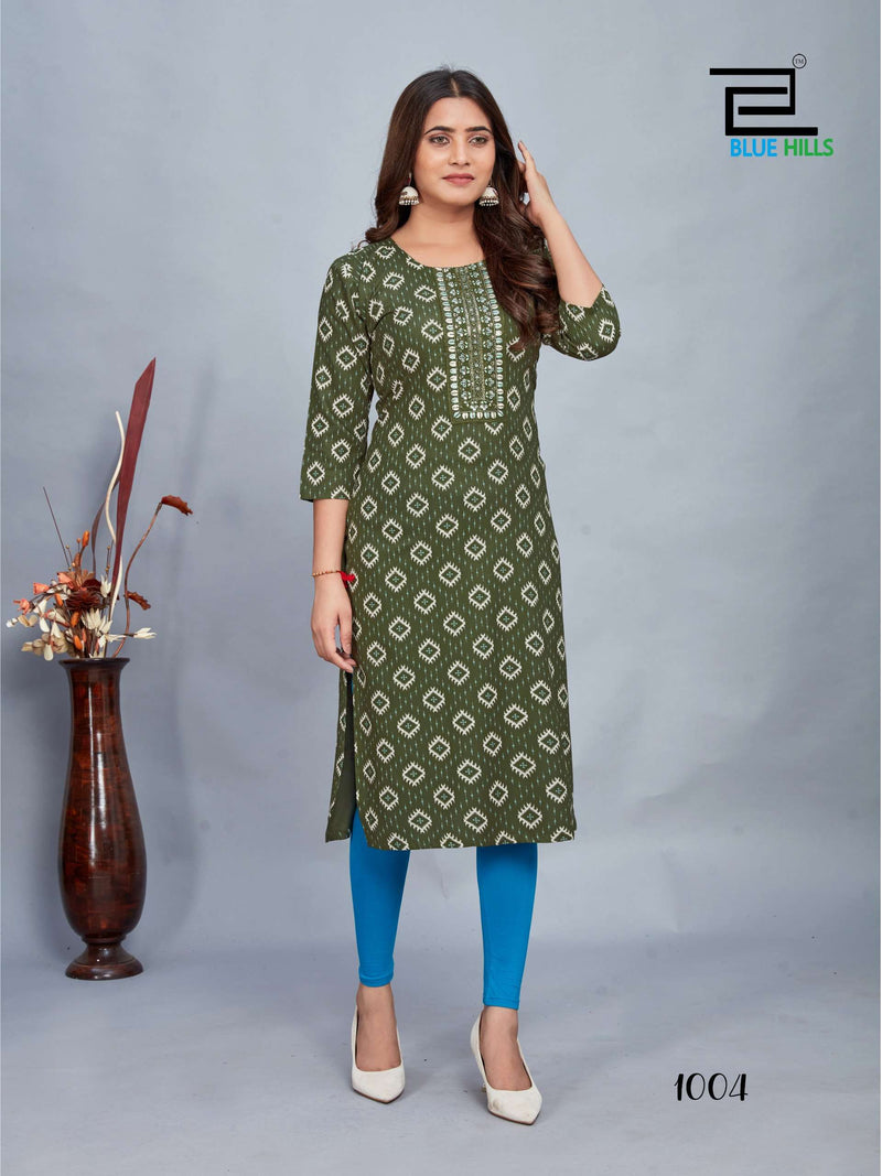 Blue Hills Dream Vol 3 Rayon Fancy Kurti Set