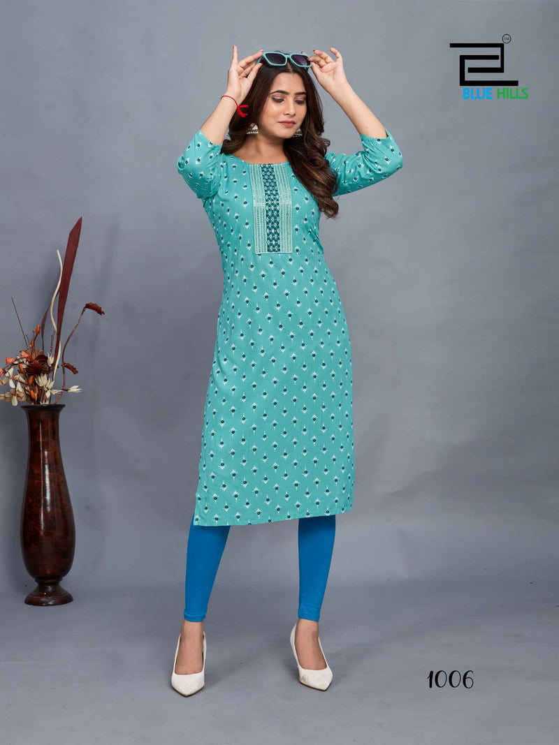 Blue Hills Dream Vol 3 Rayon Fancy Kurti Set