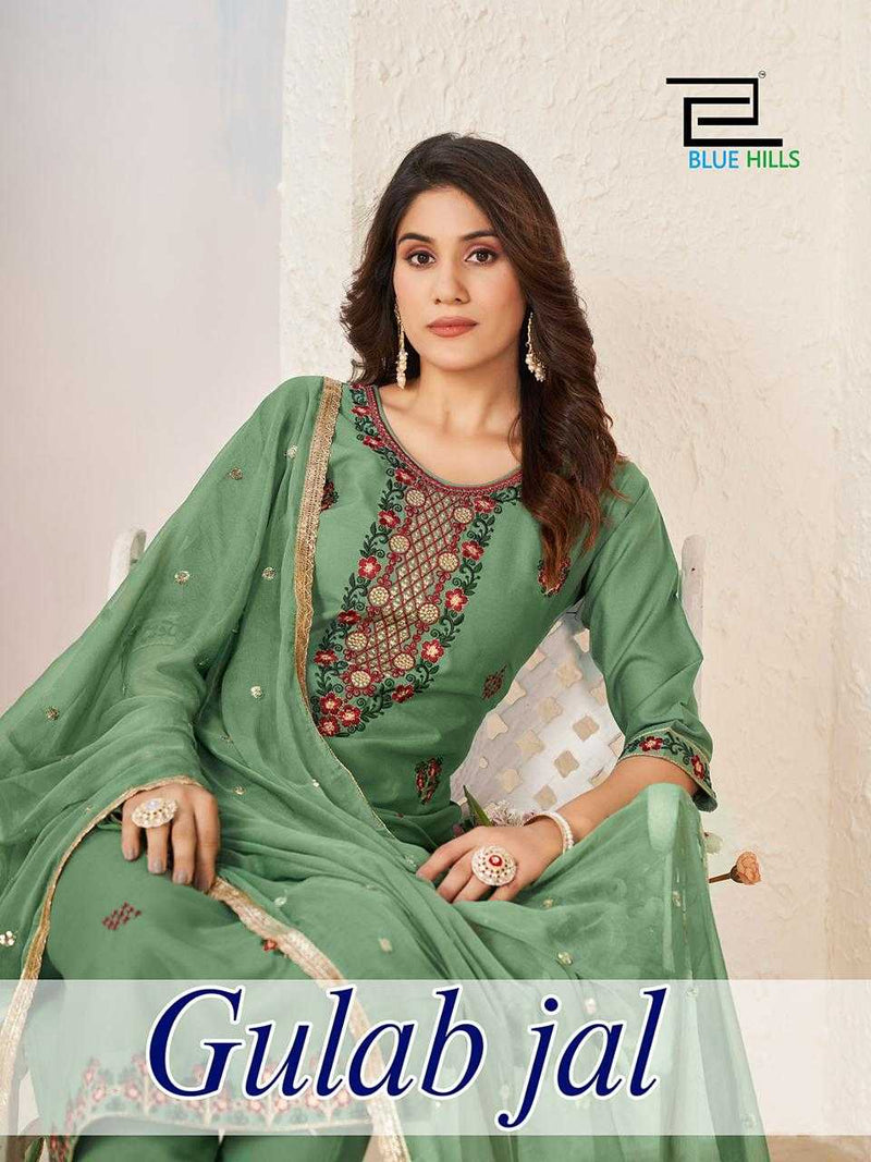 Blue Hills Gulab Jal Vol 3 Rayon Zari Multi Color Thread Work Casual Wear Kurti Pant Dupatta Set