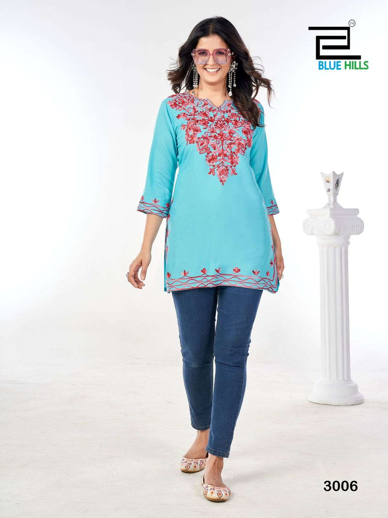 Blue Hills Gulmarg Vol 3 Rayon Daily Wear Trnding Short Kurti