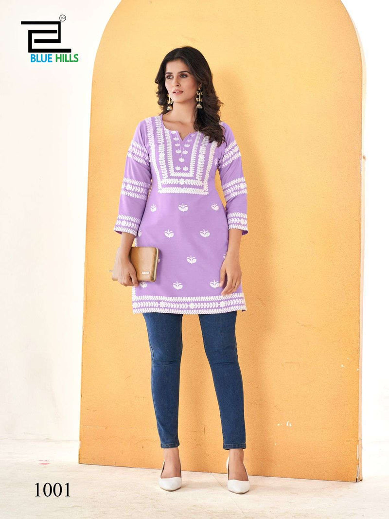 Blue Hills Hola Rayon Fancy Trending Daily Wear Short Kurti