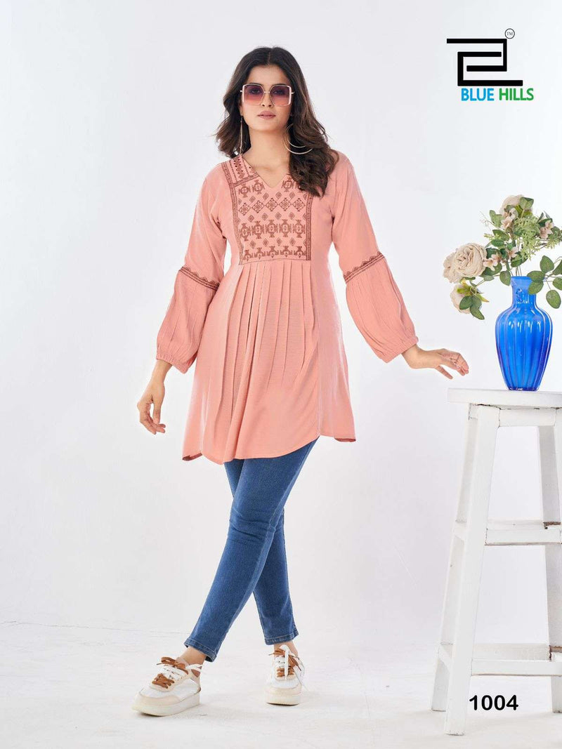 Blue Hills Manu Bhaker Rayon Fancy Daily Wear Short Top