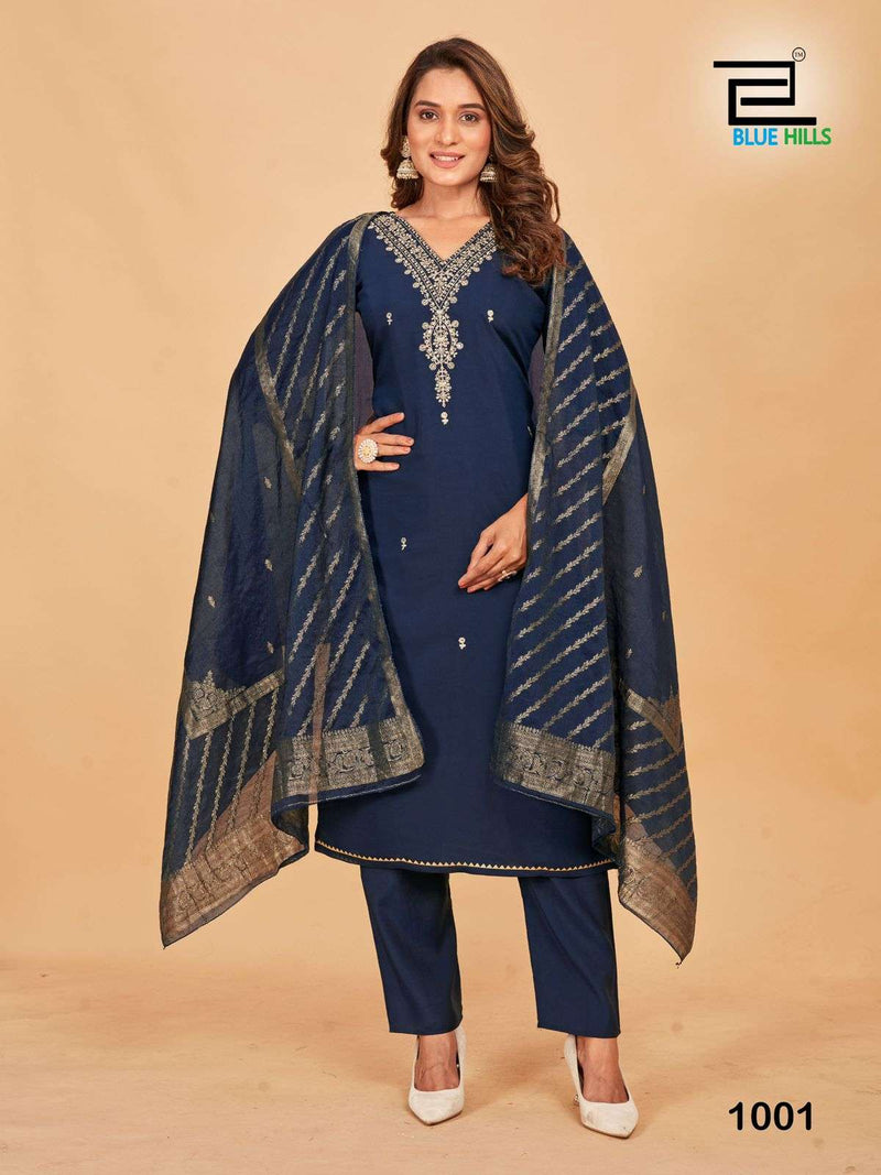 Blue Hills Raashi Silk Festiv Wear Kurti Pant Dupatta Set