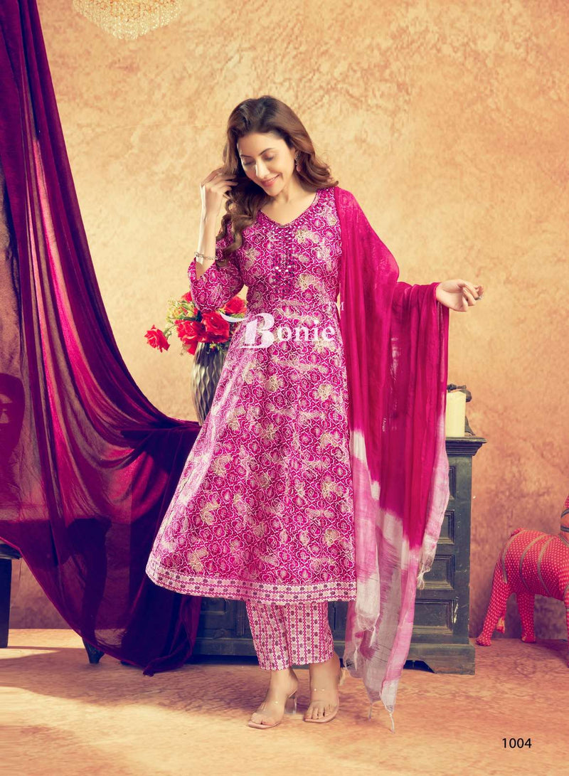 Bonie Aneri Vol 3 Capsule Anarkali Kurti Pant Dupatta Set