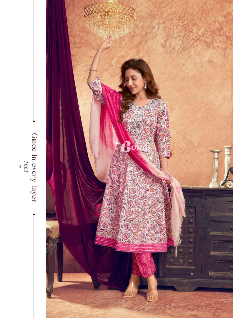 Bonie Aneri Vol 3 Capsule Anarkali Kurti Pant Dupatta Set