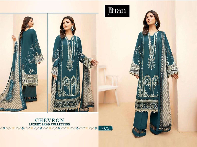 Jihan Chevron Luxury By Jihan Design No Rm3375 Pure Lawn Cotton Heavy Self Embroidery Pret Kurti Set