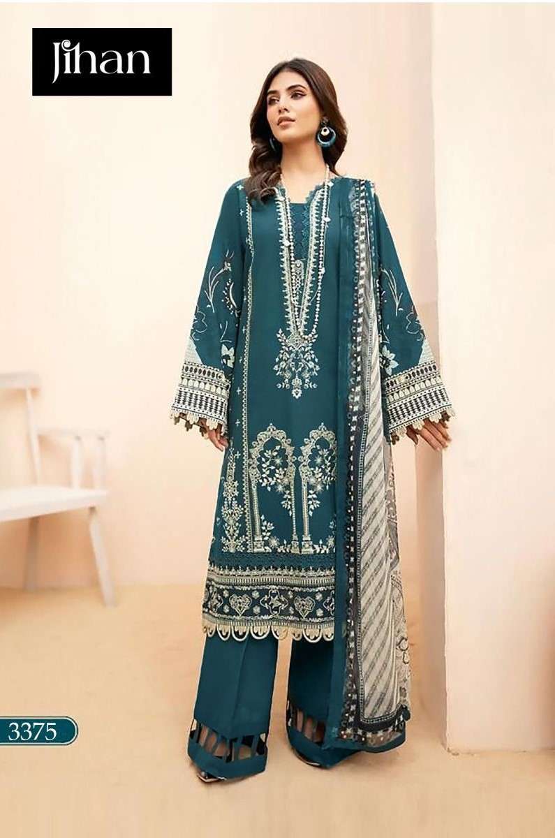 Jihan Chevron Luxury By Jihan Design No Rm3375 Pure Lawn Cotton Heavy Self Embroidery Pret Kurti Set