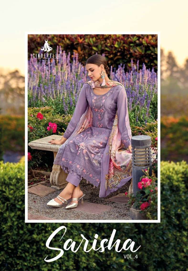 Cinderella Sarisha Vol 4 Muslin Boring Embroidery Heavy Designer Salwar Suit