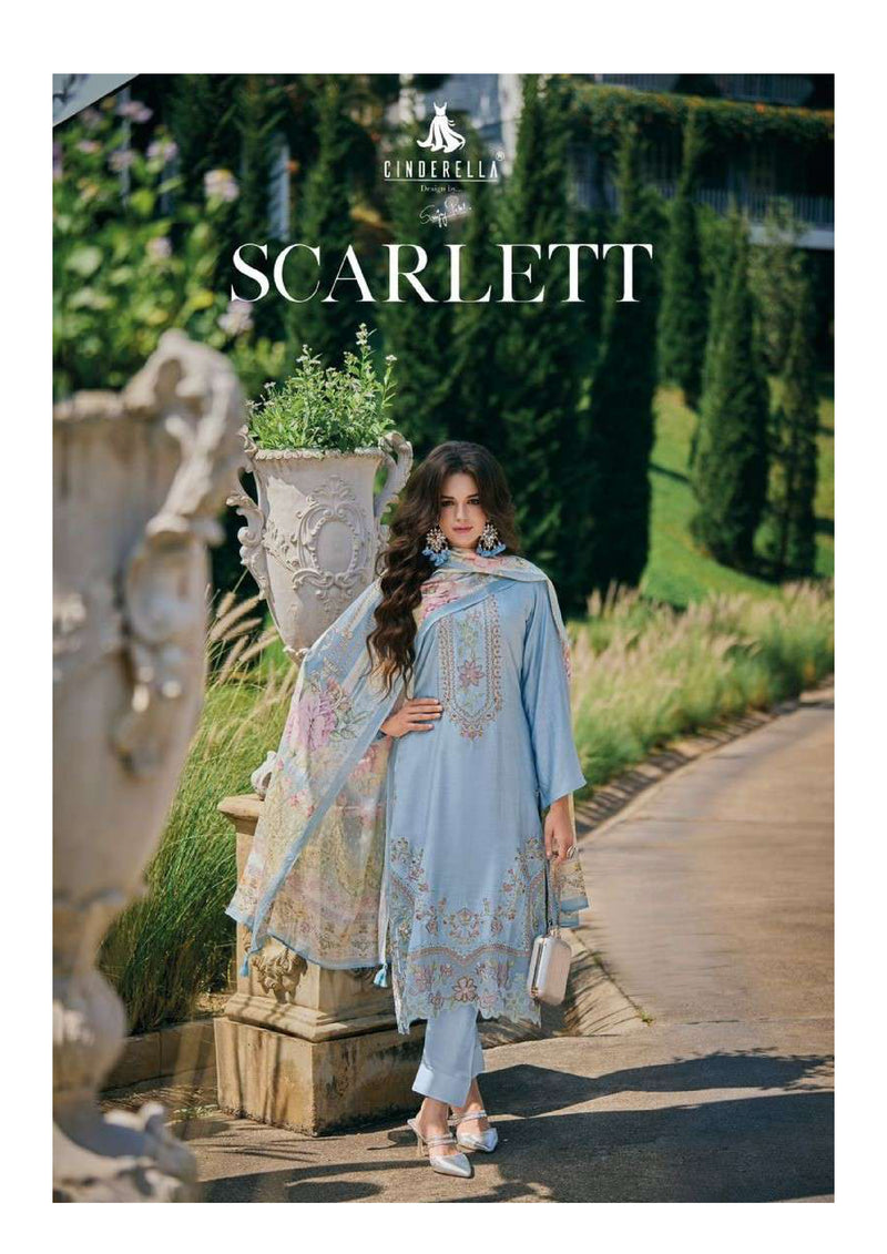 Cinderella Scarlett Muslin Embroidery Designer Party Wear Salwar Suit