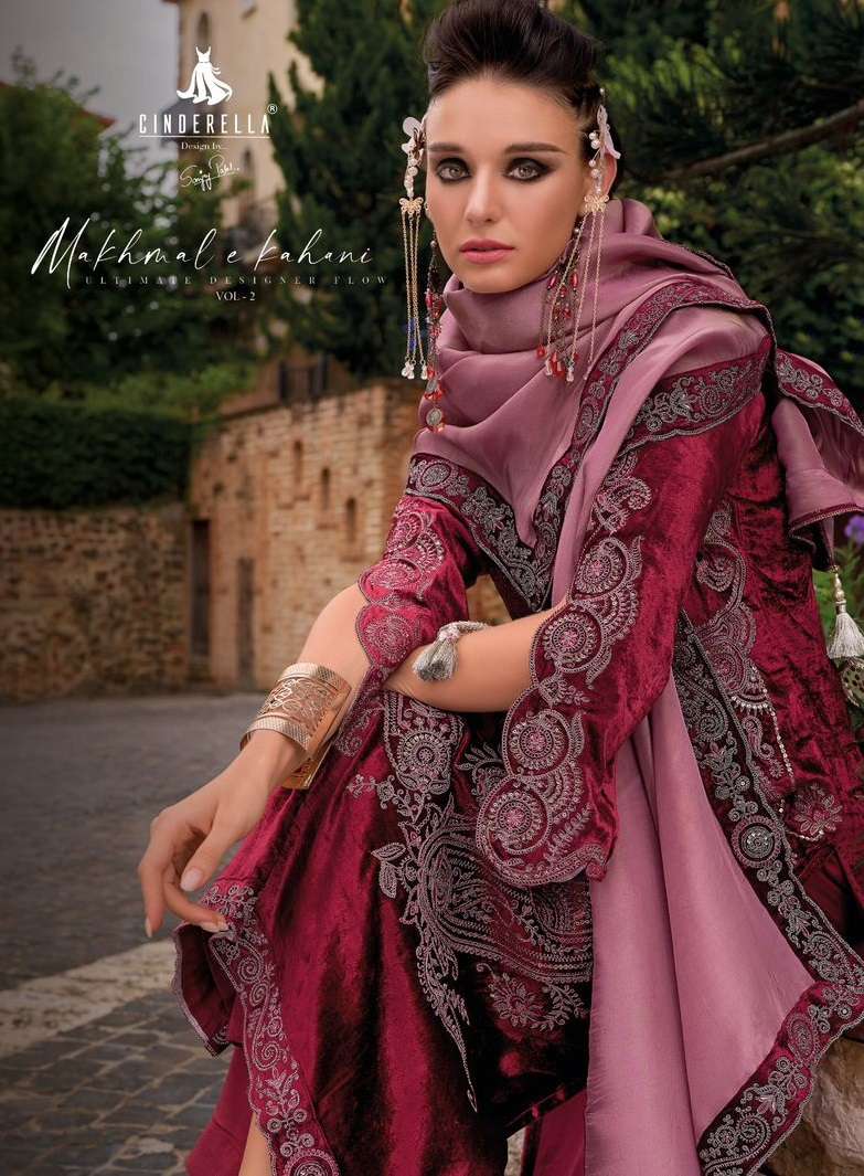 Cinderella Makhmal E Kahani Vol 2 Velvet Desiner Embroidery Work Salwar Suit