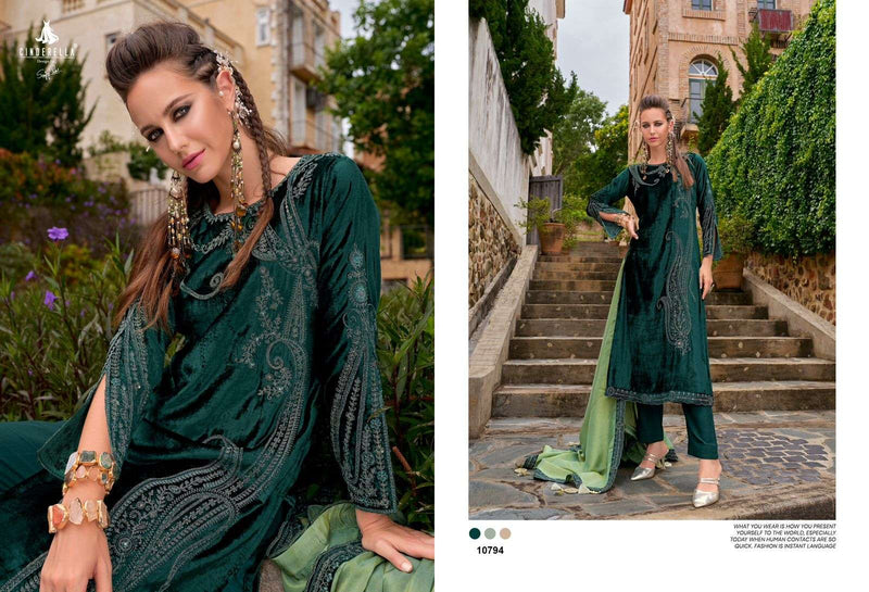 Cinderella Makhmal E Kahani Vol 2 Velvet Desiner Embroidery Work Salwar Suit