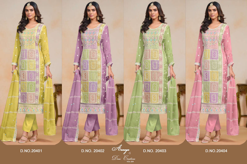 Dani Creation Aanaya Vol 204 Organza Designer Party Wear Suit