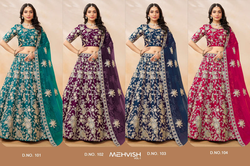 Dani Creation Mehvish Vol 1 Art Silk Designer Wedding Wear Lehenga Choli