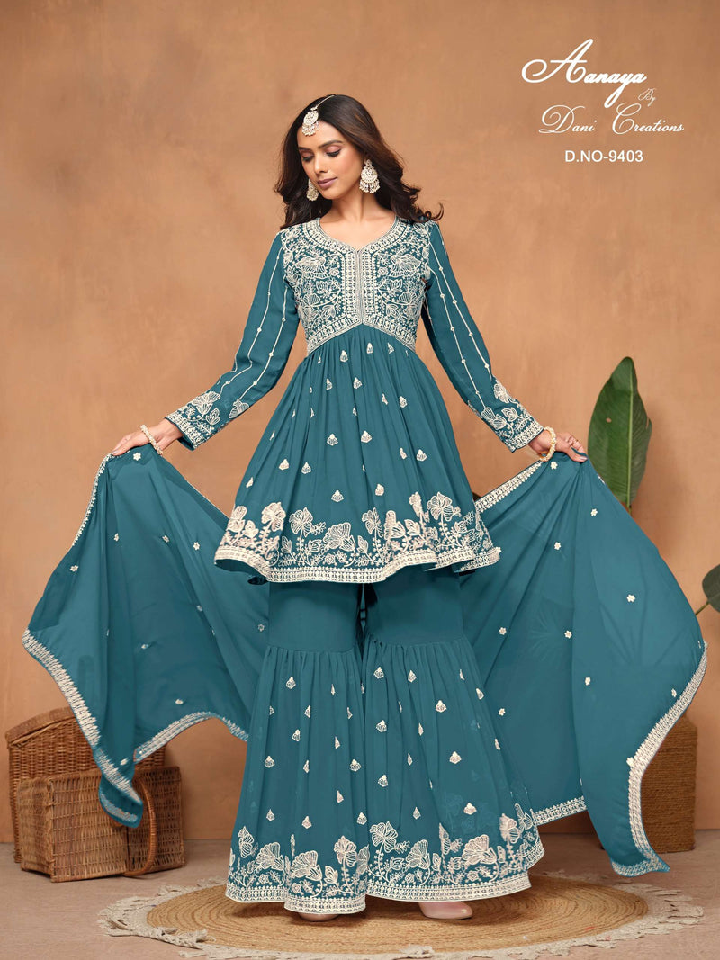 Dani Creation Aanaya 9400 Series Georgette Heavy Designer Party Wear Suit