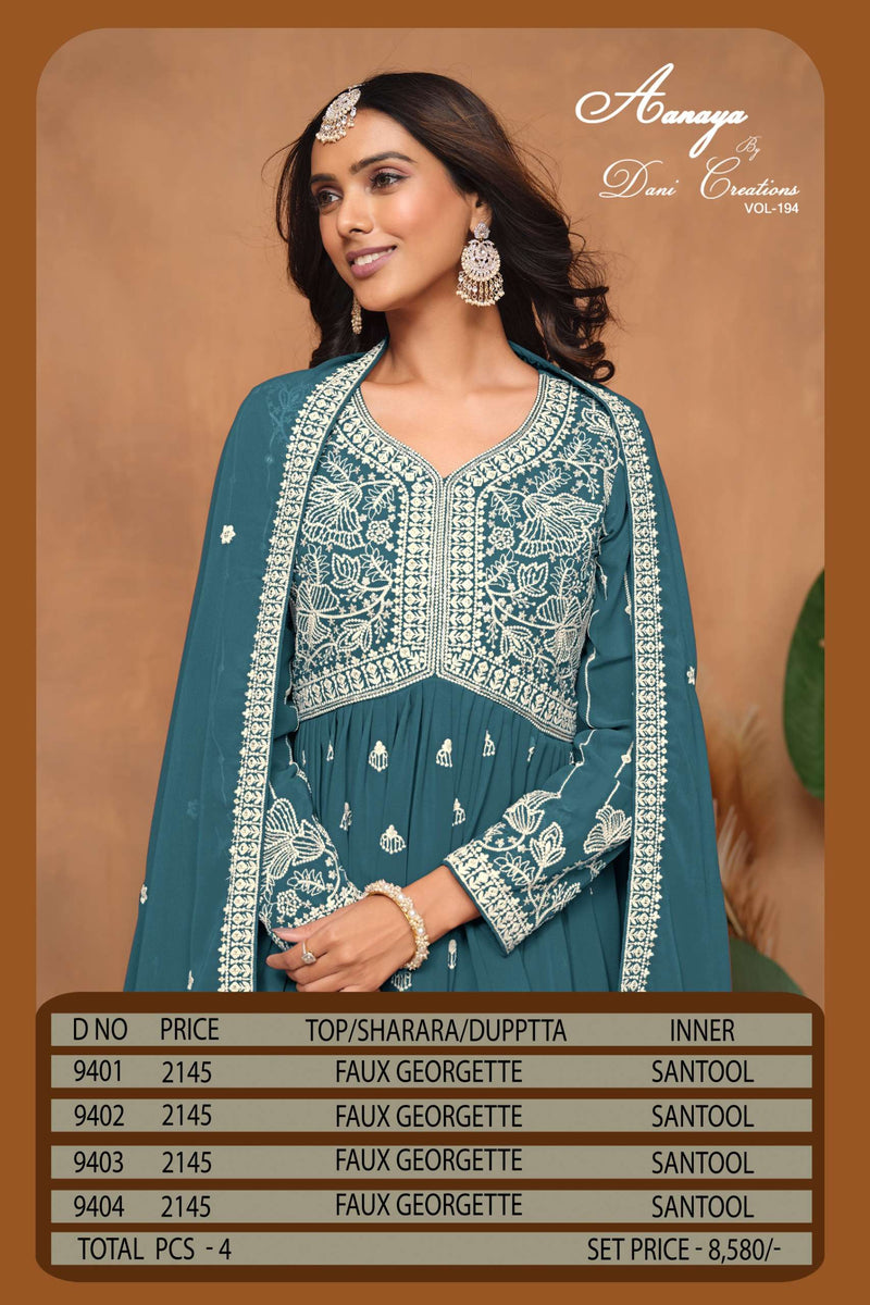 Dani Creation Aanaya 9400 Series Georgette Heavy Designer Party Wear Suit