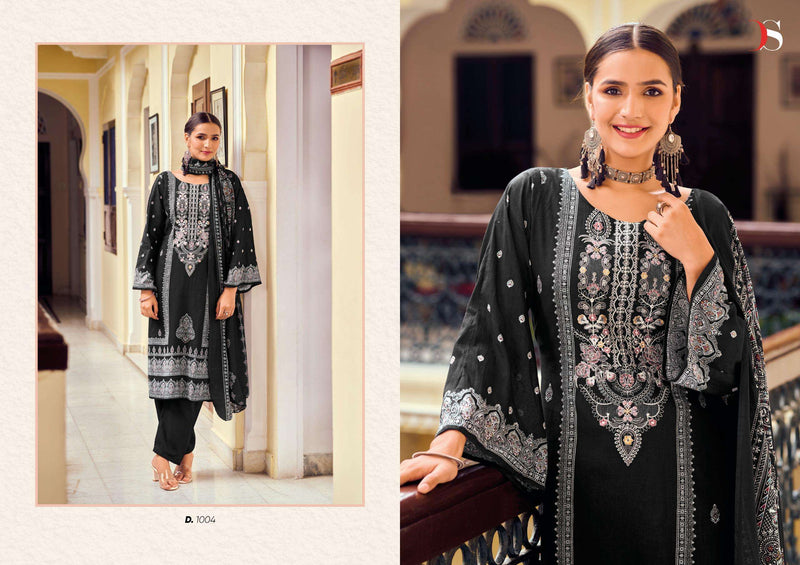 Deepsy Suits Black Beauty Cotton With Heavy Self Embroidery Semi Stitched Suit