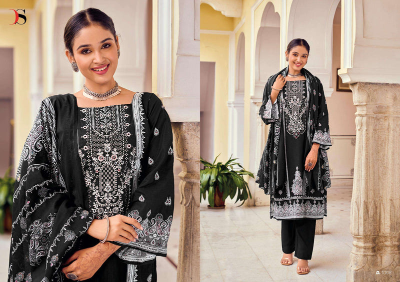 Deepsy Suits Black Beauty Cotton With Heavy Self Embroidery Semi Stitched Suit