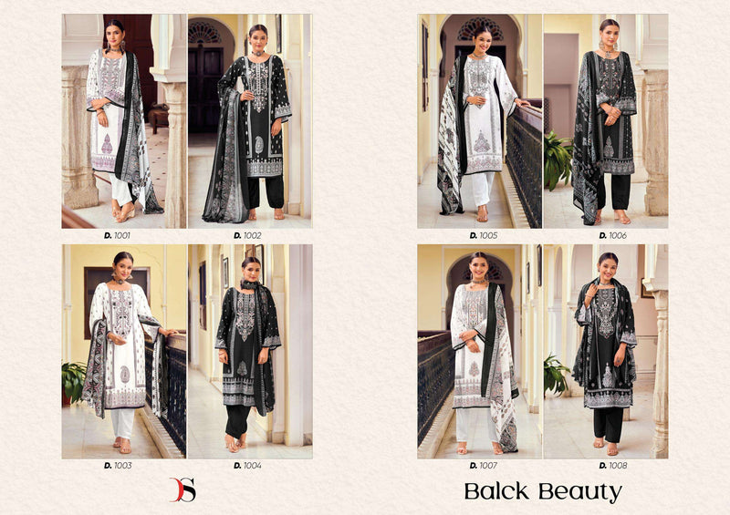 Deepsy Suits Black Beauty Cotton With Heavy Self Embroidery Semi Stitched Suit