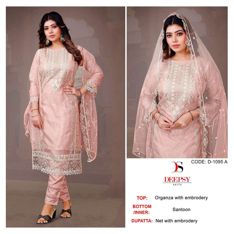 Deepsy Suits Design No 1095abcd Organza Embroidery Party Wear Suit