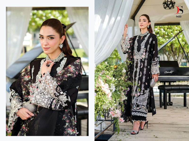 Deepsy Suits Elaf Luxury Lawn 25 Pure Cotton Embroidered Work Salwar Kameez