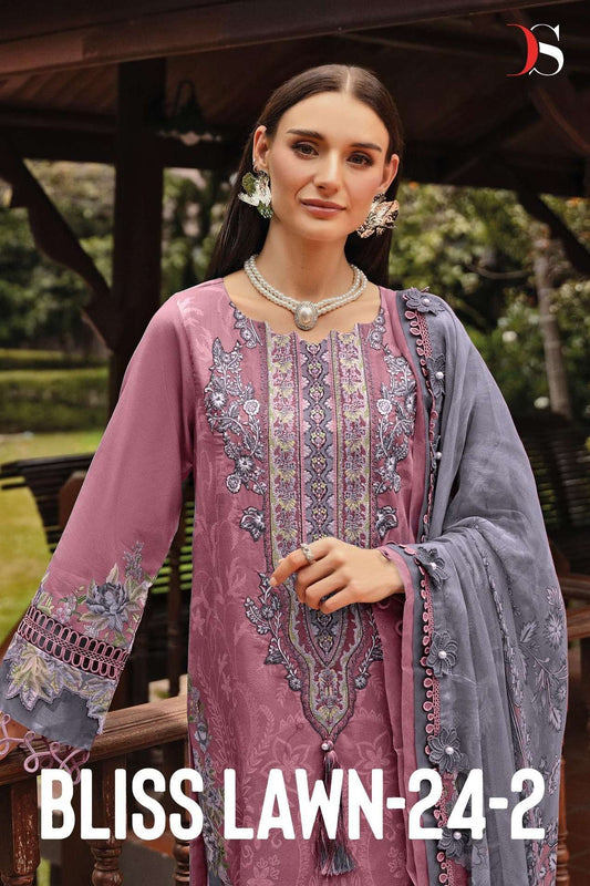 Deepsy Suits Jade Bliss Lawn 24 Vol 2 Cotton Heavy Patch Embroidery Fancy Salwar Kameez