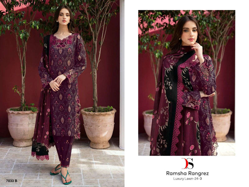 Deepsy Suits Ramsha Rangrez Luxury Lawn 24 Vol 3 Cotton Heavy Embroidery Designer Suit