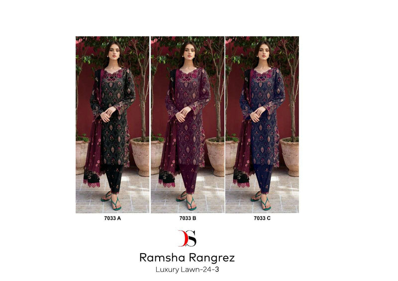 Deepsy Suits Ramsha Rangrez Luxury Lawn 24 Vol 3 Cotton Heavy Embroidery Designer Suit