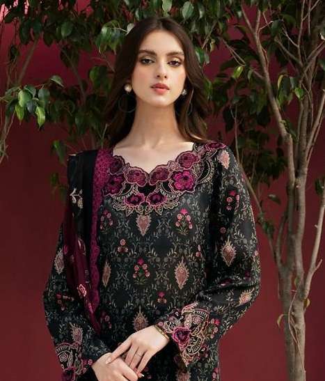 Deepsy Suits Ramsha Rungrez Luxury Lawn 24 Vol 3 D No 7033 Cotton Heavy Embroidery Salwar Suit