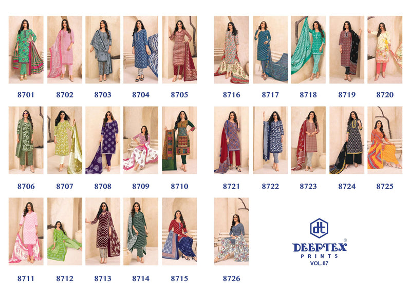 Deeptex Prints Miss India Vol 87 Cotton Printed Daily Wear Salwar Suits