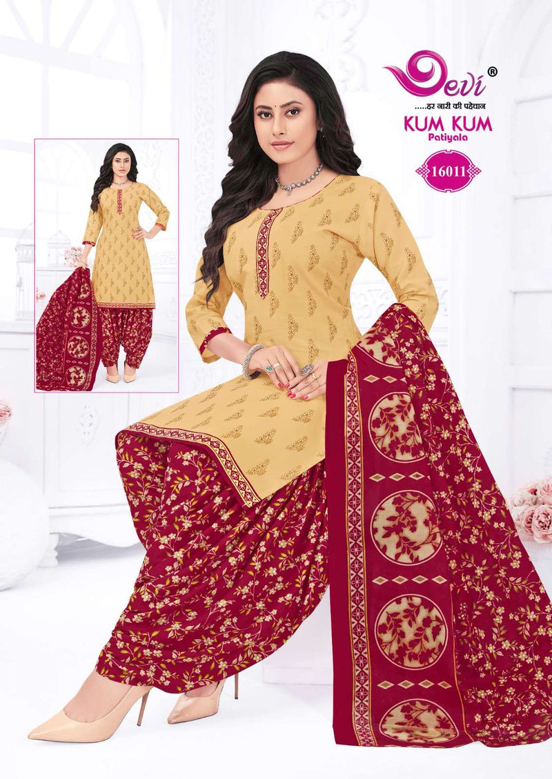 Devi Fashion Kum Kum Vol 16 Cotton Daily Wear Readymade Patiyala Suit