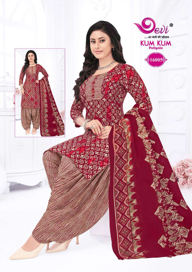 Devi Fashion Kum Kum Vol 16 Cotton Daily Wear Readymade Patiyala Suit