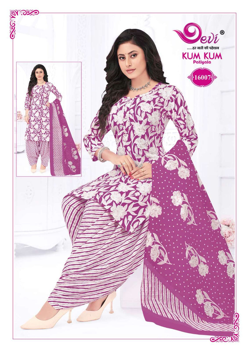 Devi Fashion Kum Kum Vol 16 Cotton Daily Wear Readymade Patiyala Suit