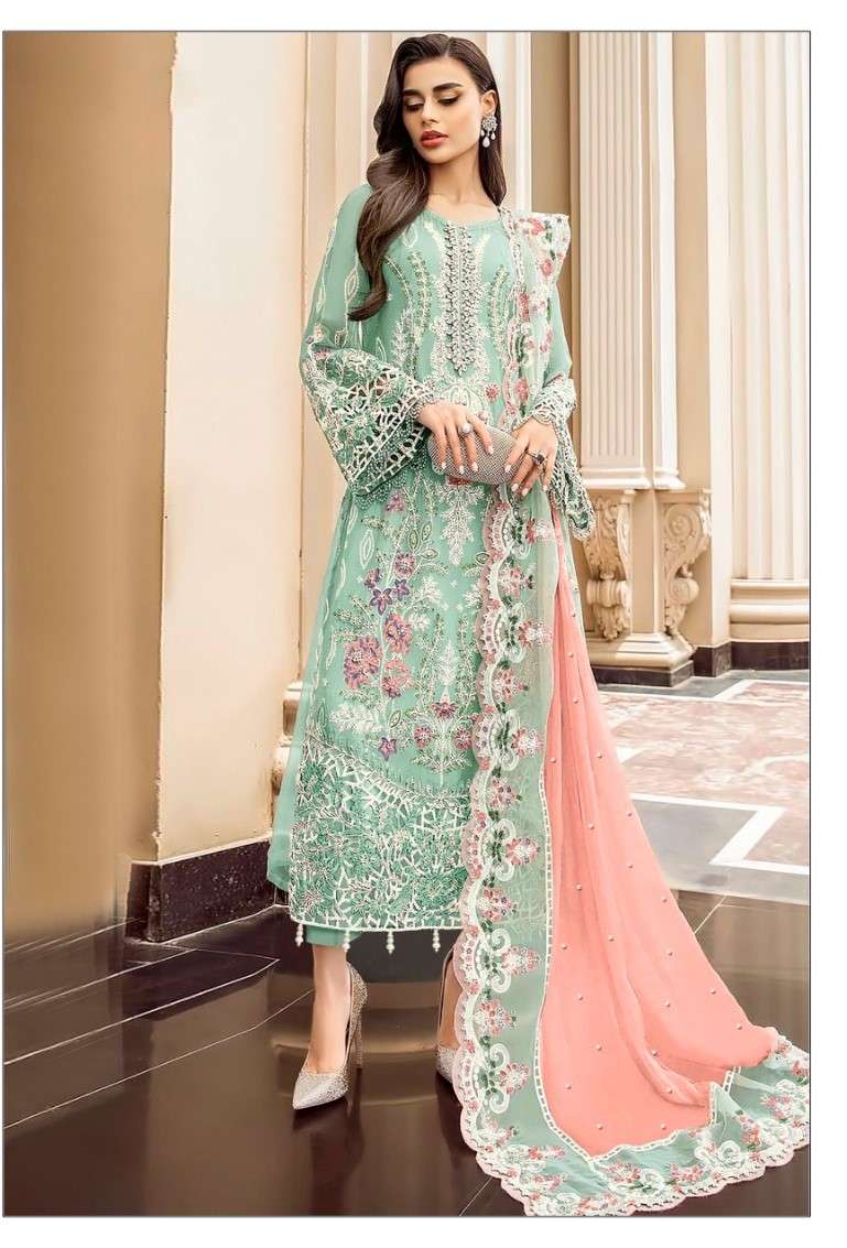 Dinsaa Suit Design No 277 Abcd Organza Heavy Self Embroidery Suit