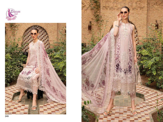 Dinsaa Suit Design No 249 Cotton Heavy Self Embroidery Fancy Salwar Suit