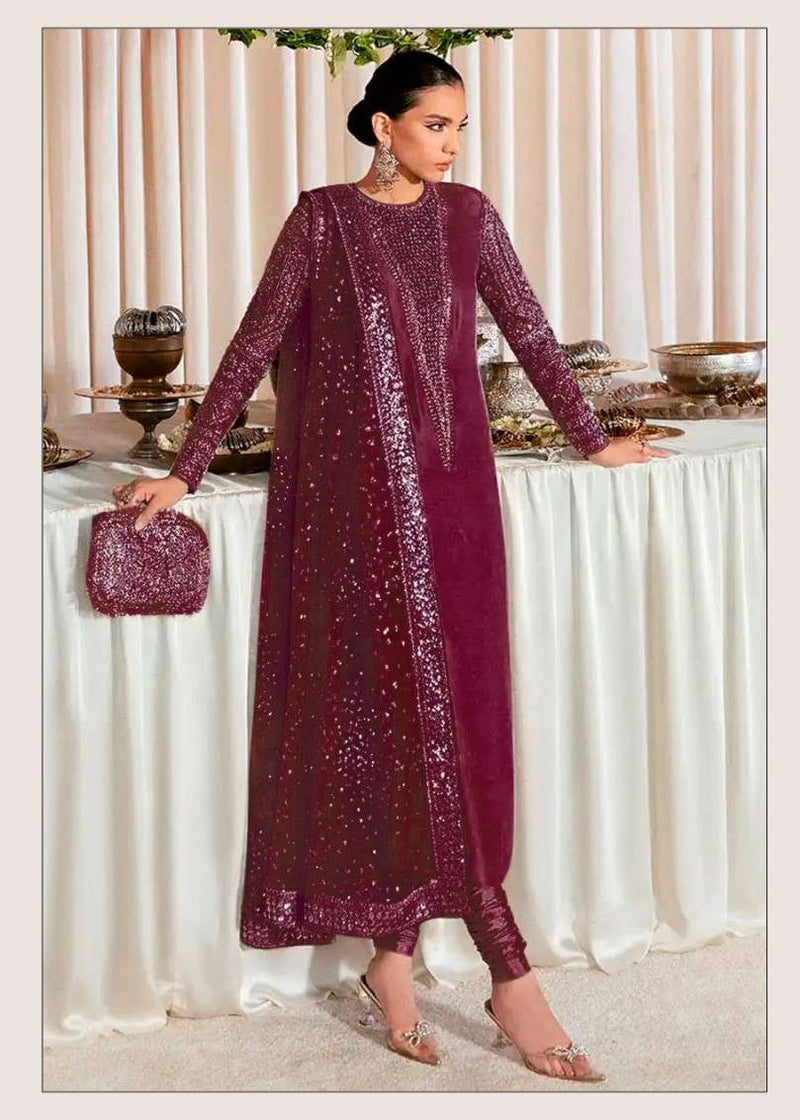 Dinsaa Suit Velvet Collection Design No 295 Abcde Embroidery Suit