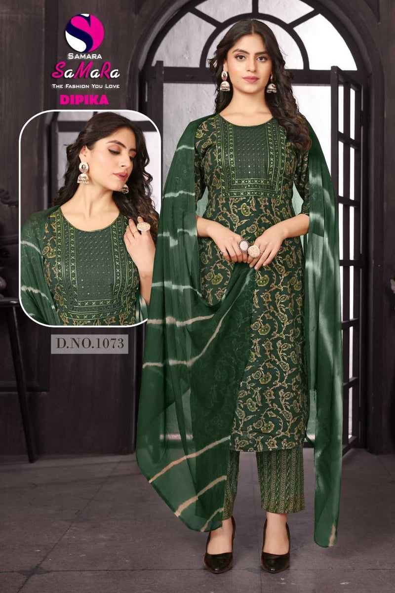 Samara Dipika Vol 10 Capsule Print Embroidery Work Daily Wear Kurti Combo Set