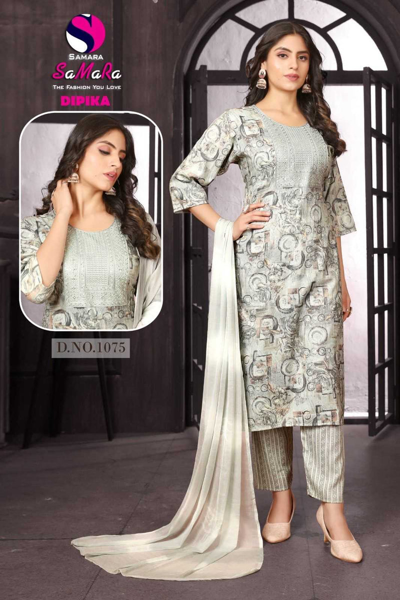 Samara Dipika Vol 10 Capsule Print Embroidery Work Daily Wear Kurti Combo Set