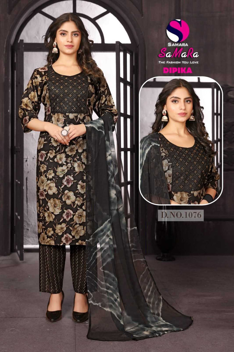 Samara Dipika Vol 10 Capsule Print Embroidery Work Daily Wear Kurti Combo Set