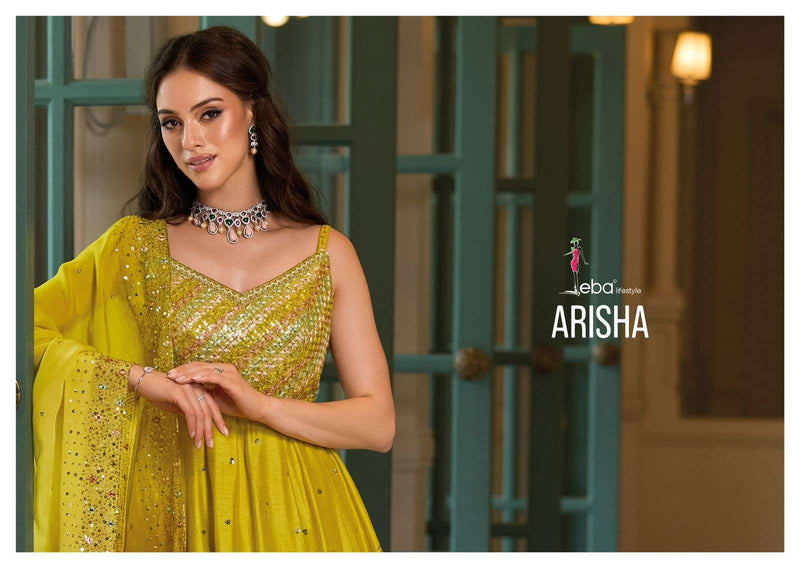 Eba Lifestyle Arisha Silk Emboidery Work Designer Party Wear Dress