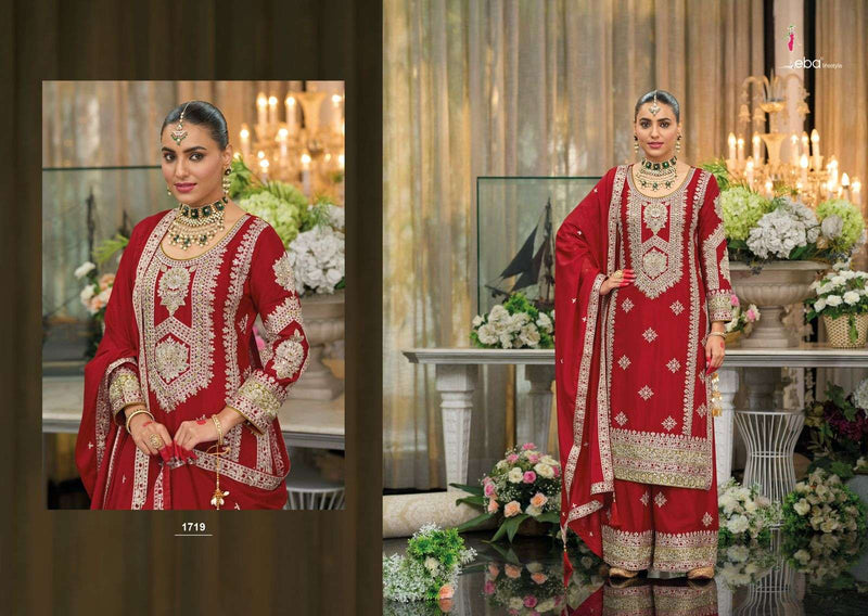 Eba Lifestyle Muskat Vol 2 Chinon Emboidery Work Wedding Wear Suit Collection