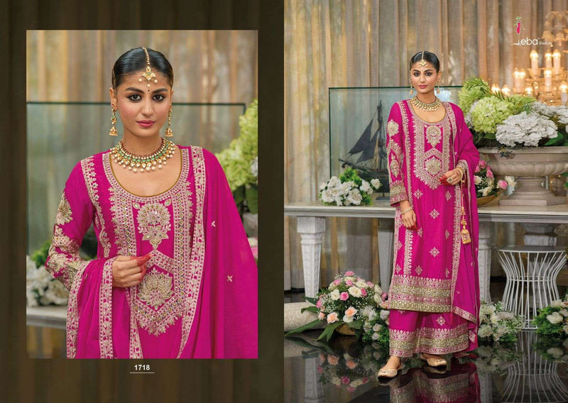 Eba Lifestyle Muskat Vol 2 Chinon Emboidery Work Wedding Wear Suit Collection