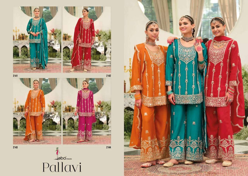 Eba Lifestyle Pallavi Heavy Chinon Embroidered Work Designer Sharara Suit